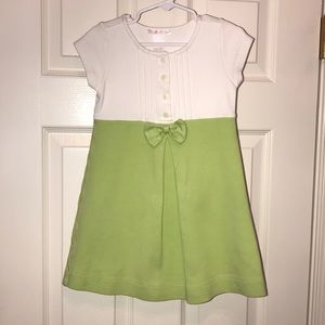 Janie and Jack Green and White Knit Dress